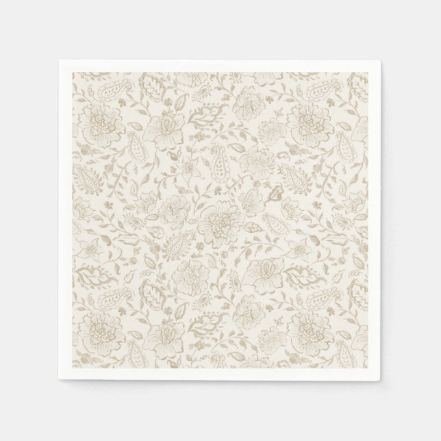 Servilleta De Papel acuarela virgen floral esbozada (Anverso)