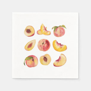 Servilleta De Papel Acuarela Y Coloridas Bajas Frescas De Peach,
