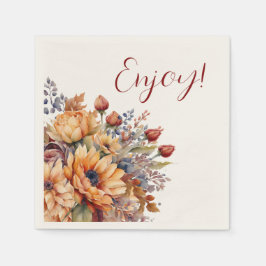 Servilleta De Papel Acuarela y flores - Disfrutar-