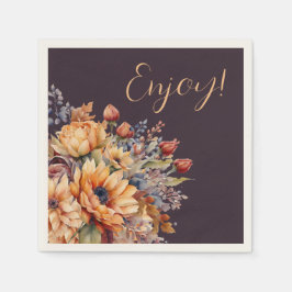 Servilleta De Papel Acuarela y flores-Purple-Enjoy-