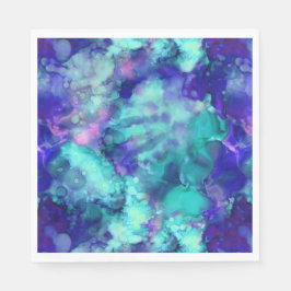 Servilleta De Papel acuarelas de fantasía azul: