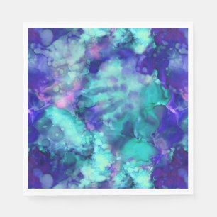 Servilleta De Papel acuarelas de fantasía azul: