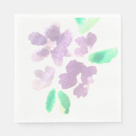 Servilleta De Papel Acuarelas Florales Patrón Pintado a Mano Púrpura