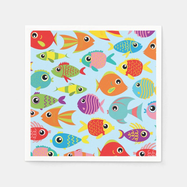 Servilleta De Papel Acuario de pescado Napkins Fiesta de cumpleaños (Anverso)