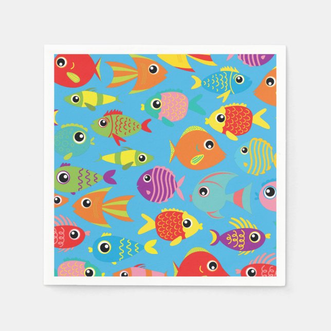 Servilleta De Papel Acuario de pescado Napkins Fiesta de cumpleaños (Anverso)