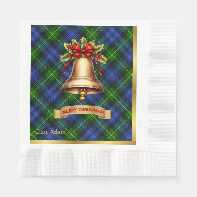 Servilleta De Papel Adam Navidades Tartán personalizados (Anverso)