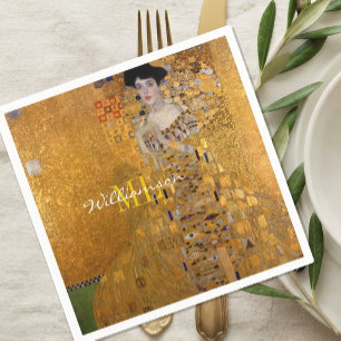 Servilleta De Papel Adele, Dama de Oro de Gustav Klimt, Monograma