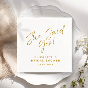 Servilleta De Papel ADELLA Modern Minimal Dijo Sí Ducha Bridal