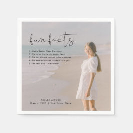 Servilleta De Papel ADELLA Moderno Mínimo Fun Facts Graduation Party