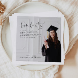 Servilleta De Papel ADELLA Moderno Mínimo Fun Facts Graduation Party