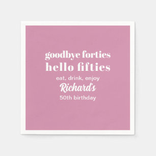 Servilleta De Papel Adiós 40 Hola 50 cumpleaños