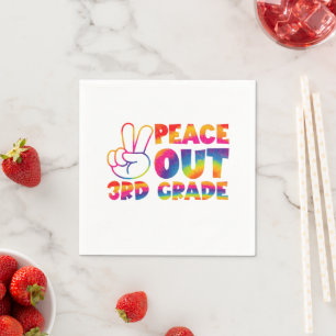 Servilleta De Papel Adiós Tercer Grado Tie Dye Último Día 3er Grado 