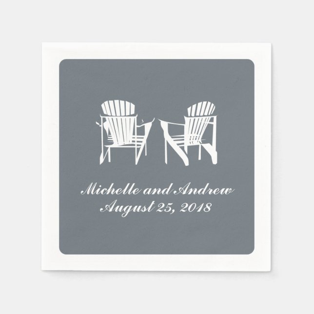Servilleta De Papel Adirondack Chairs | BODA (Anverso)