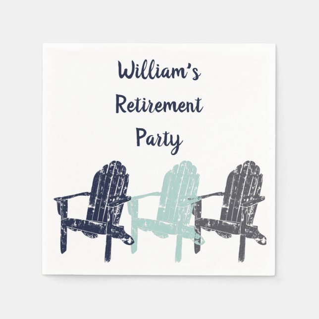 Servilleta De Papel Adirondack Chairs Custom Message Party (Anverso)
