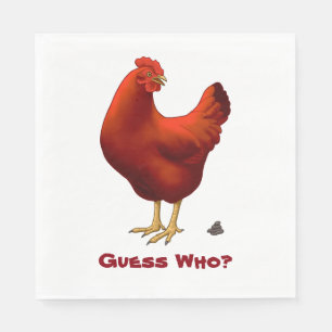 Servilleta De Papel Adivina quién pollito poo Red Hen