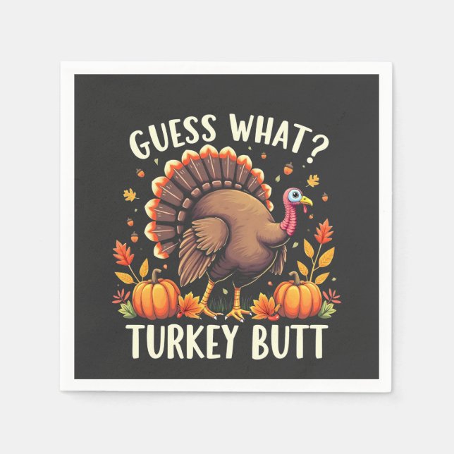 Servilleta De Papel ¿Adivinan Qué? Turquía pero divertido día de Acció (Anverso)