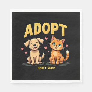 Servilleta De Papel Adopta No Compres - Salvamento de Mascotas Adorabl