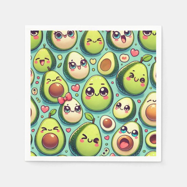 Servilleta De Papel Adorable Aguacates (Anverso)