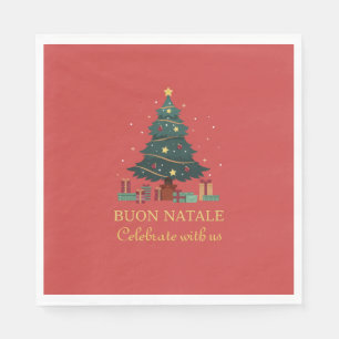 Servilleta De Papel Adorable árbol de Navidad italiano personalizado