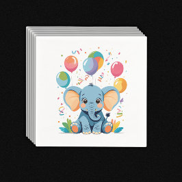 Servilleta De Papel Adorable Baby Elephant Balloons Baby Shower