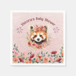 Servilleta De Papel Adorable Baby Red Panda Bear Baby Shower
