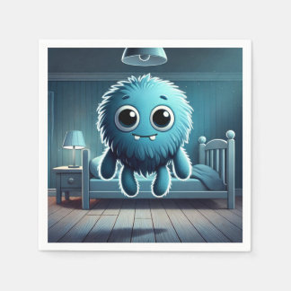 Servilleta De Papel Adorable Blue Fluffy Creature