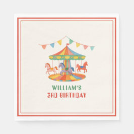 Servilleta De Papel Adorable Carousel Birthday