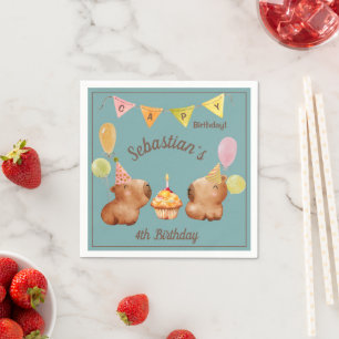 Servilleta De Papel Adorable celebración de Capybara