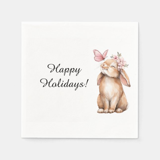 Servilleta De Papel Adorable conejo de Pascua adorable  (Anverso)