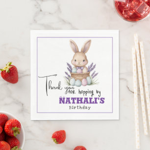Servilleta De Papel Adorable cumpleaños con tema de conejo