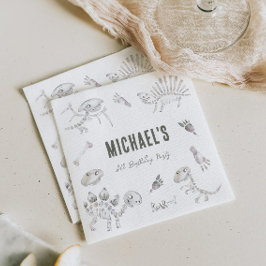 Servilleta De Papel Adorable Dino Dig Cumpleaños