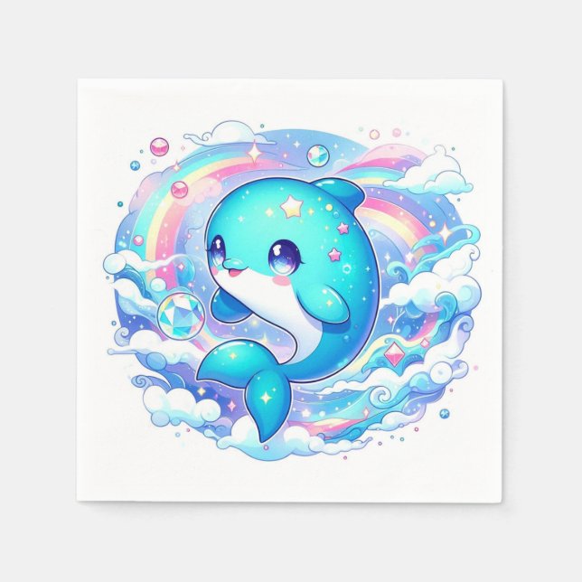 Servilleta De Papel Adorable Dolphin Baby Shower (Anverso)
