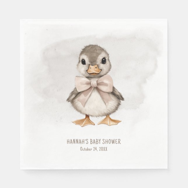 Servilleta De Papel Adorable Duckling Waddle It Be Baby Shower (Anverso)