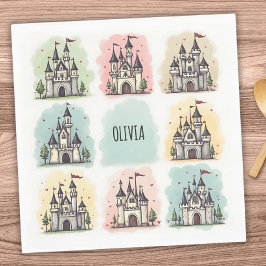 Servilleta De Papel Adorable Fairy Tale Castle Doodles