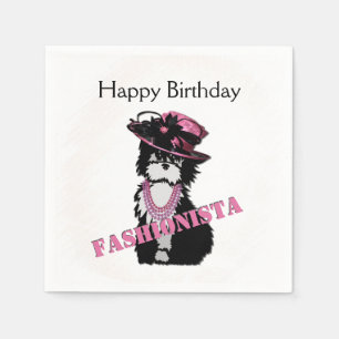 Servilleta De Papel Adorable Fashionista Puppy Dog Cumpleaños