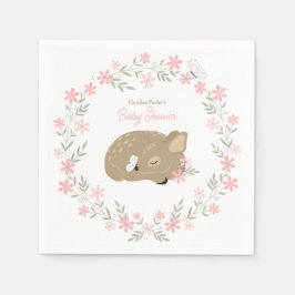 Servilleta De Papel Adorable Fawn Baby Shower Classic Round Pegatina