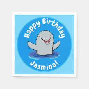 Servilleta De Papel Adorable feliz ilustracion personalizado de marsop