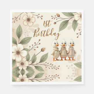 Servilleta De Papel Adorable Feliz Primer Cumpleaños