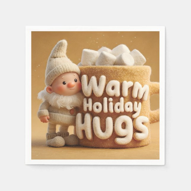 Servilleta De Papel Adorable Felt Gnome with Marshmallow Mug  (Anverso)