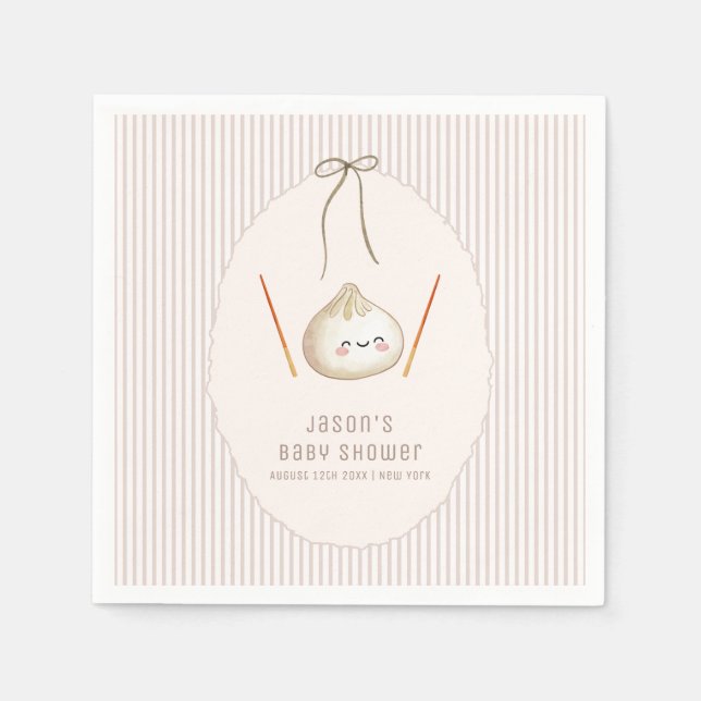 Servilleta De Papel Adorable Fiesta de Bebé de Dumpling Asiático Moder (Anverso)