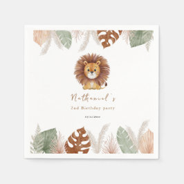 Servilleta De Papel Adorable Fluffy Lion Birthday