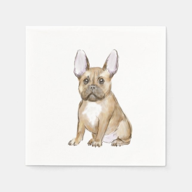 Servilleta De Papel Adorable french bulldog puppy (Anverso)