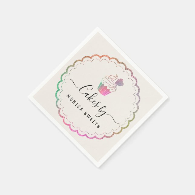 Servilleta De Papel adorable guión panadería napkins (Borde)