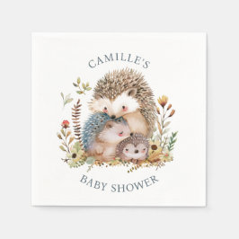 Servilleta De Papel Adorable Hedgehog Family Baby Shower
