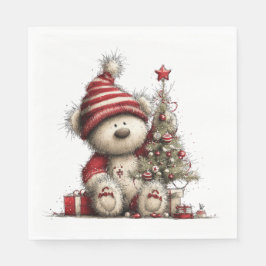 SERVILLETA DE PAPEL ADORABLE HOLIDAY CHRISTMAS TEDDY BEAR