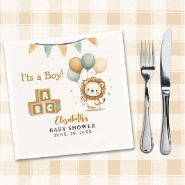 Servilleta De Papel Adorable Lion Baby Shower Boy