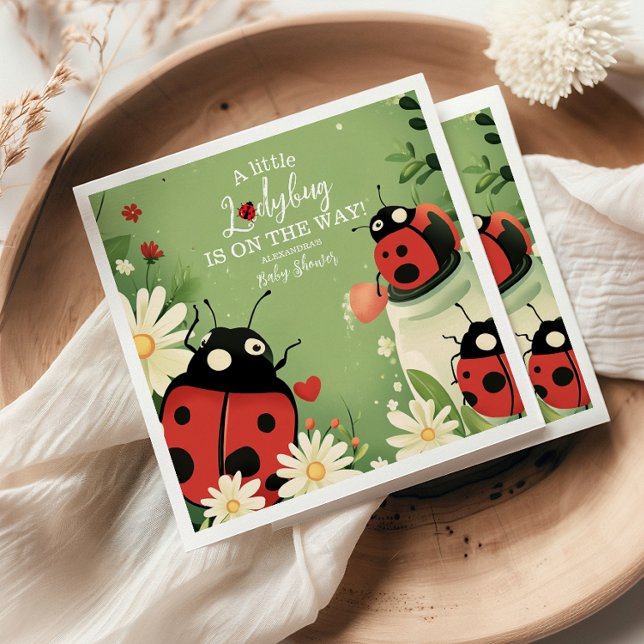 Servilleta De Papel Adorable Little Ladybug Chica Baby Shower (Subido por el creador)