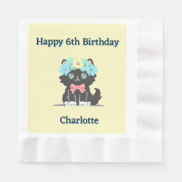 Servilleta De Papel Adorable Napkin de papel de cumpleaños de Black Ki