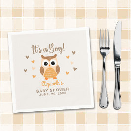 Servilleta De Papel Adorable Owl Baby Shower Boy