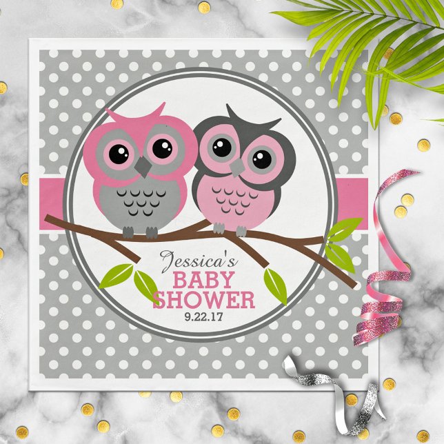 Servilleta De Papel Adorable Owls Baby Shower (Subido por el creador)